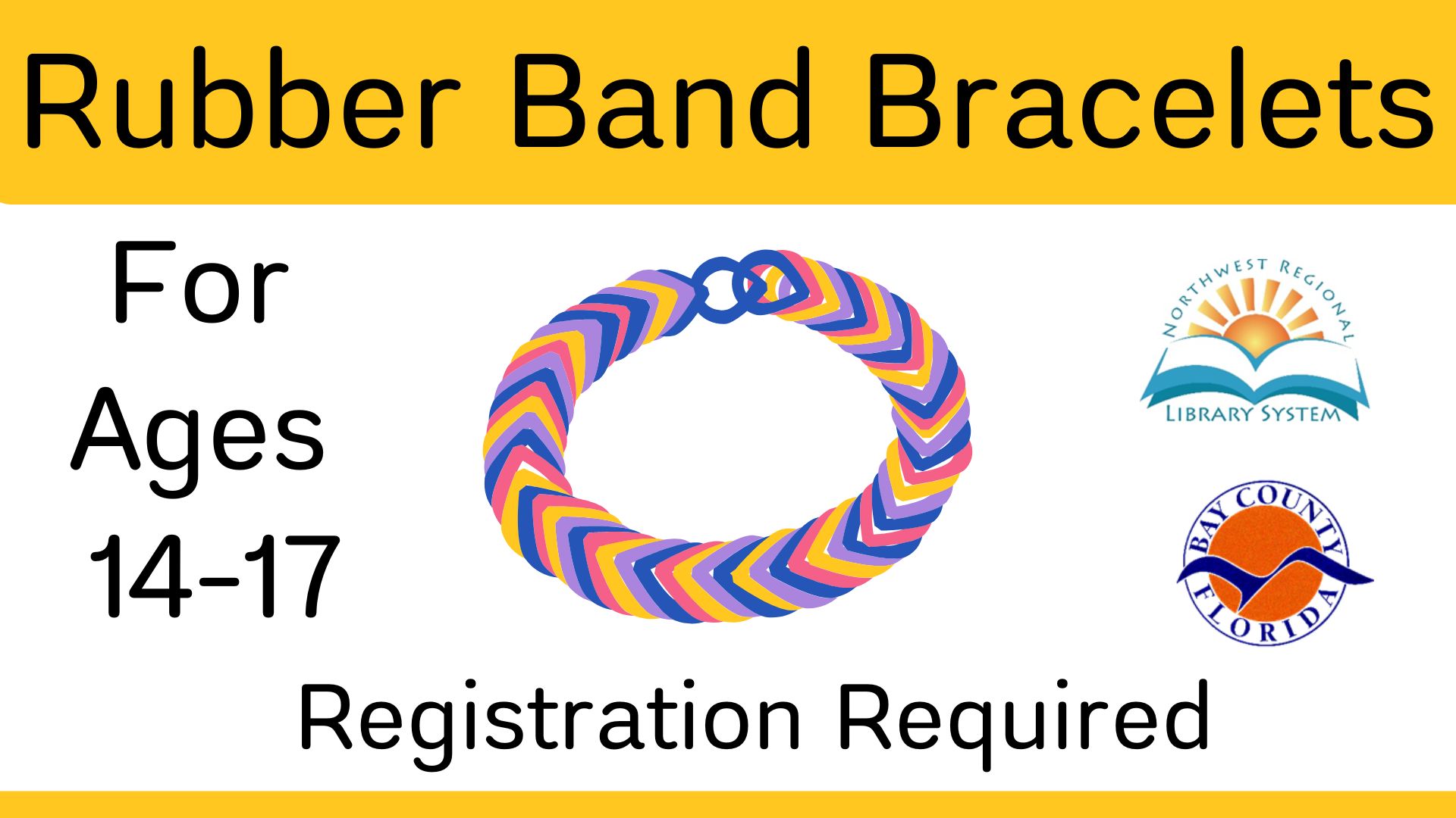 rubber band bracelet illustration with yellow